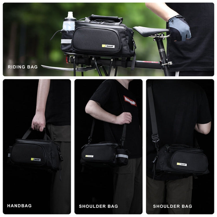 Rhinowalk Riding Equipment Bicycle Rear Bag, RK6200B Matt Black, RK6201B Full black