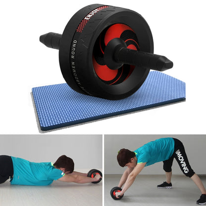Household Fitness Equipment Abdominal Curl Roller Abdominal Muscle Wheel With Kneeling Pad, Two-wheel Black, Two-wheel Red Black, Three-wheel Red Black