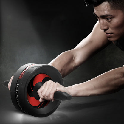 Household Fitness Equipment Abdominal Curl Roller Abdominal Muscle Wheel With Kneeling Pad, Two-wheel Black, Two-wheel Red Black, Three-wheel Red Black