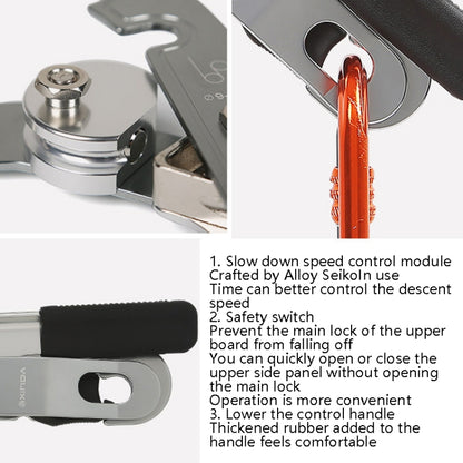 XINDA XD8604 Outdoor Hand Control Climbing Stop Descender Rappelling Descender, XINDA XD8604 (Silver)