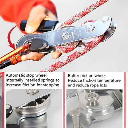 XINDA XD8604 Outdoor Hand Control Climbing Stop Descender Rappelling Descender, XINDA XD8604 (Silver)