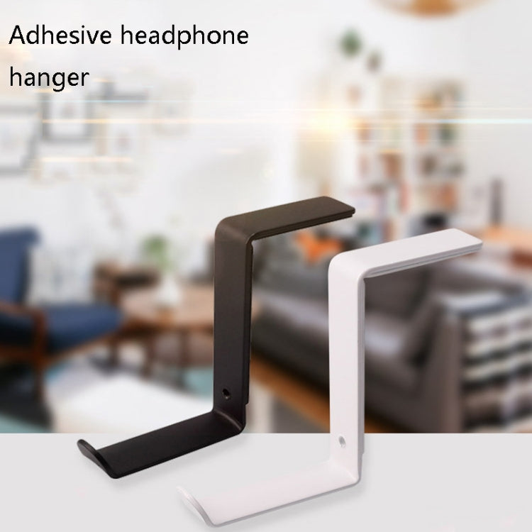 2 PCS JD045 Computer Headwear Headset Hook Multi-Function Metal Display Rack, White, Black