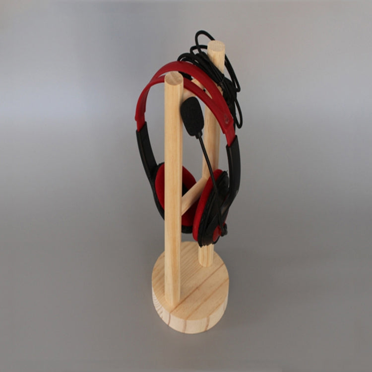 2 PCS Wooden Headphones BracketIn Wooden Headphones Show Racks, Round Bottom, Square Bottom