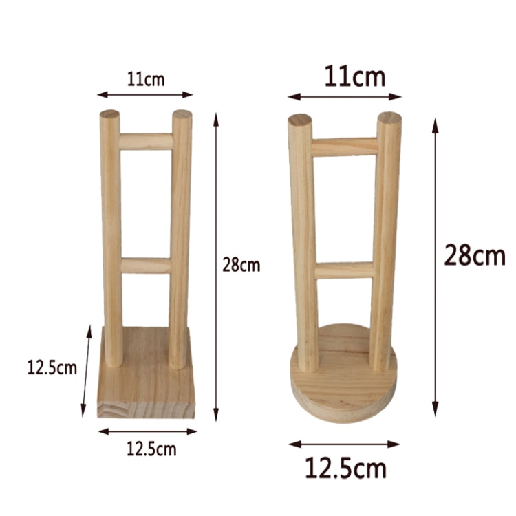 2 PCS Wooden Headphones BracketIn Wooden Headphones Show Racks, Round Bottom, Square Bottom