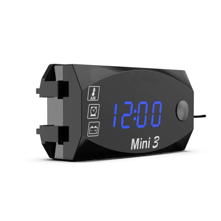 Voltage Clock And Temperature 3 In 1 LED Electronic Meter Large-Screen Digital Display Waterproof And Dustproof Voltmeter, 3 In 1 LED Blue Light, 3 In 1 LED Red Light, 3 In 1 LED White Light, 3 In 1 LED Green Light