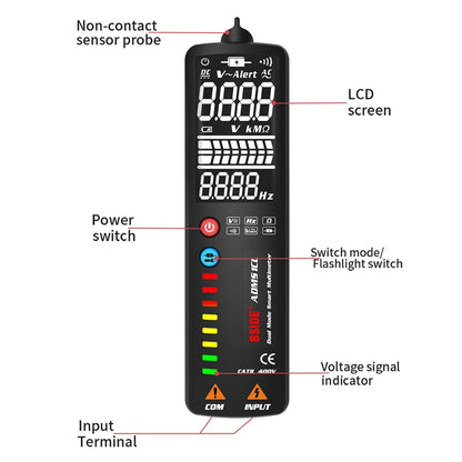 BSIDE Dual-Mode Smart Large-Screen Display Multimeter Electric Pen Portable Voltage Detector, ADMS1, ADMS1CL