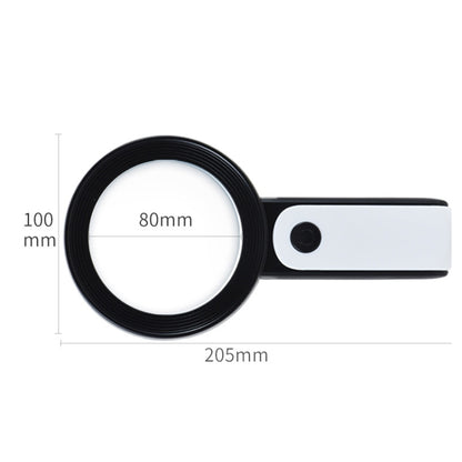 30 Times 18 LED Cool Warm Light HD Elderly Reading Repair Glass Magnifier, 30X(Black White), 30X(Gray White)