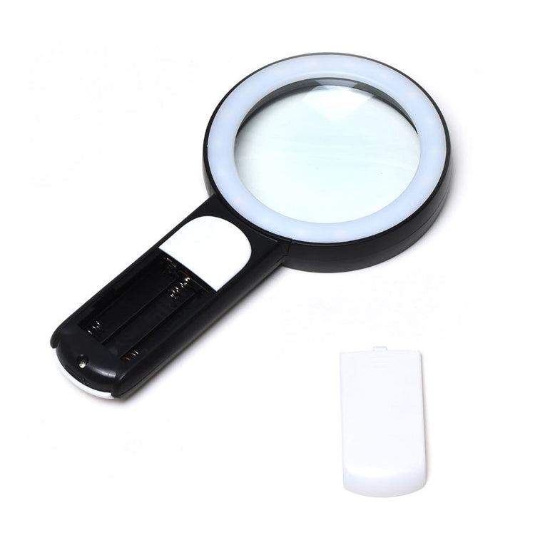 30 Times 18 LED Cool Warm Light HD Elderly Reading Repair Glass Magnifier, 30X(Black White), 30X(Gray White)