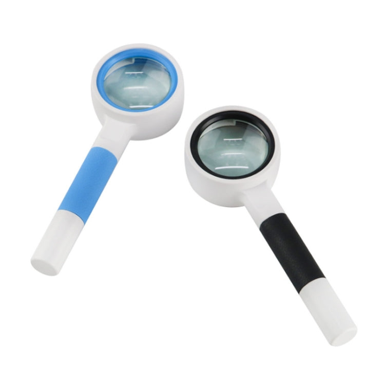 Hand-Held Reading Magnifier Glass Lens Anti-Skid Handle Old Man Reading Repair Identification Magnifying Glass, 37mm 16 Times (Black White), 37mm 16 Times (Blue White), 50mm 7 Times (Black White), 50mm 7 Times (Blue White), 65mm 6 Times (Black White)