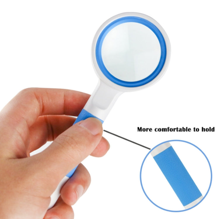 Hand-Held Reading Magnifier Glass Lens Anti-Skid Handle Old Man Reading Repair Identification Magnifying Glass, 37mm 16 Times (Black White), 37mm 16 Times (Blue White), 50mm 7 Times (Black White), 50mm 7 Times (Blue White), 65mm 6 Times (Black White)