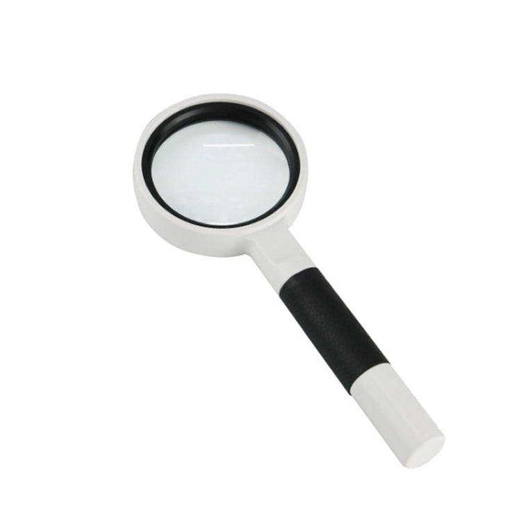 Hand-Held Reading Magnifier Glass Lens Anti-Skid Handle Old Man Reading Repair Identification Magnifying Glass, 37mm 16 Times (Black White), 37mm 16 Times (Blue White), 50mm 7 Times (Black White), 50mm 7 Times (Blue White), 65mm 6 Times (Black White)