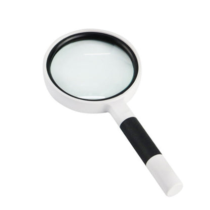 Hand-Held Reading Magnifier Glass Lens Anti-Skid Handle Old Man Reading Repair Identification Magnifying Glass, 37mm 16 Times (Black White), 37mm 16 Times (Blue White), 50mm 7 Times (Black White), 50mm 7 Times (Blue White), 65mm 6 Times (Black White)