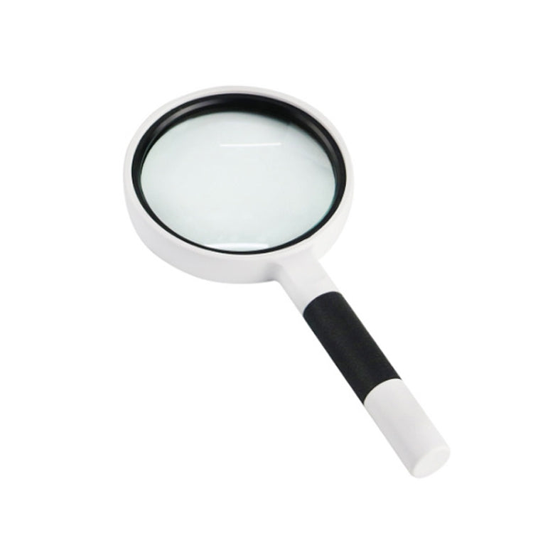 Hand-Held Reading Magnifier Glass Lens Anti-Skid Handle Old Man Reading Repair Identification Magnifying Glass, 37mm 16 Times (Black White), 37mm 16 Times (Blue White), 50mm 7 Times (Black White), 50mm 7 Times (Blue White), 65mm 6 Times (Black White)