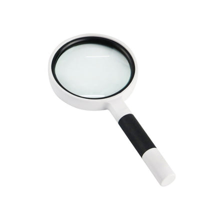 Hand-Held Reading Magnifier Glass Lens Anti-Skid Handle Old Man Reading Repair Identification Magnifying Glass, 37mm 16 Times (Black White), 37mm 16 Times (Blue White), 50mm 7 Times (Black White), 50mm 7 Times (Blue White), 65mm 6 Times (Black White)