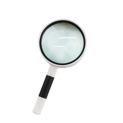 Hand-Held Reading Magnifier Glass Lens Anti-Skid Handle Old Man Reading Repair Identification Magnifying Glass, 37mm 16 Times (Black White), 37mm 16 Times (Blue White), 50mm 7 Times (Black White), 50mm 7 Times (Blue White), 65mm 6 Times (Black White)