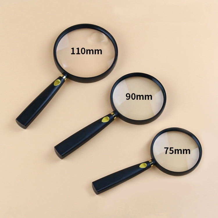 Children Science Education Elderly Reading Hand-Held Magnifying Glass, Specification: 110mm, 2pcs(90mm), 2pcs(75mm), 2pcs(110mm)