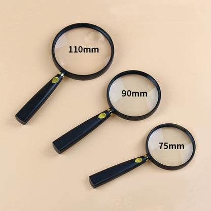 Children Science Education Elderly Reading Hand-Held Magnifying Glass, Specification: 110mm, 2pcs(90mm), 2pcs(75mm), 2pcs(110mm)