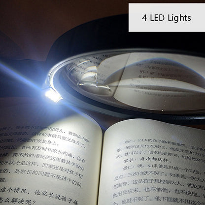 XT-4986E Handheld With Light Magnifier 10 Times Acrylic Lens Portable Magnifying Glass, XT-4986E