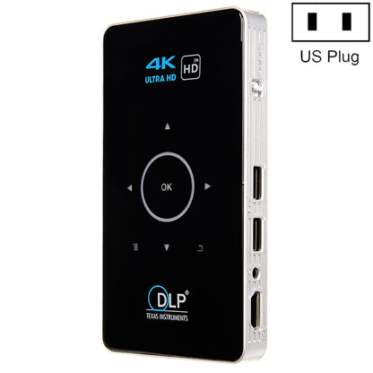 C6 1G+8G Android System Intelligent DLP HD Mini Projector Portable Home Mobile Phone Projector，, US Plug  (Black), EU Plug (Black), UK Plug (Black), AU Plug (Black), US Plug (White), AU Plug (White)