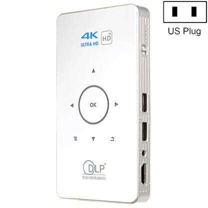 C6 2GB+32GB Android Smart DLP HD Projector Mini Wireless Projector, US Plug (Black), EU Plug (Black), UK Plug (Black), AU Plug (Black), US Plug (White), UK Plug (White), AU Plug (White)