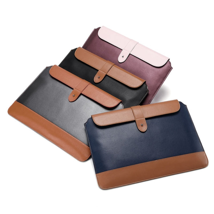 Horizontal Microfiber Color Matching Notebook Liner Bag, Style:, Liner Bag (Black + Brown)  11  -12 Inch