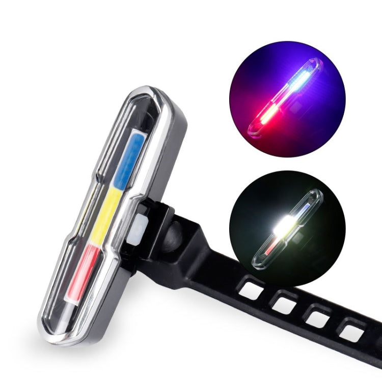 Bicycle Light USB Charging LED Warning Light Night Riding COB Tail Light, Specification:, 7505C Red White Blue Light, 7505A Single Red Light, 7505B Red White Light, 7505 Red Blue Light