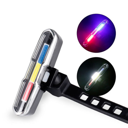 Bicycle Light USB Charging LED Warning Light Night Riding COB Tail Light, Specification:, 7505C Red White Blue Light, 7505A Single Red Light, 7505B Red White Light, 7505 Red Blue Light