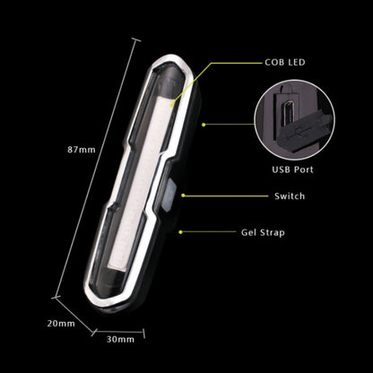 Bicycle Light USB Charging LED Warning Light Night Riding COB Tail Light, Specification:, 7505C Red White Blue Light, 7505A Single Red Light, 7505B Red White Light, 7505 Red Blue Light