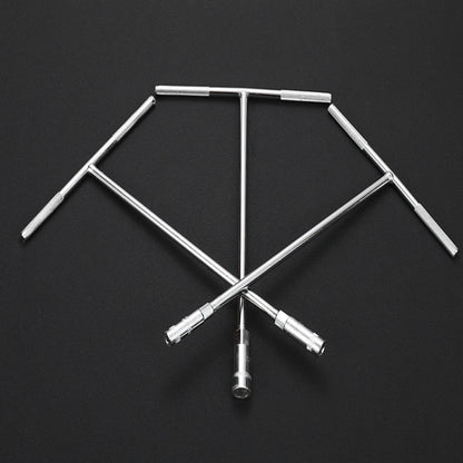 T-Wrench Car Assembly Repair Sleeve Wrench Hexagon Lengthening Socket, 6mm, 7mm, 8mm, 9mm, 10mm, 11mm, 12mm, 13mm, 14mm, 15mm, 16mm, 17mm, 18mm, 19mm