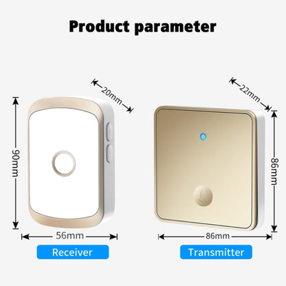 CACAZI FA50 1 For 1 Push-button Self-generating Wireless Doorbell, US Plug, EU Plug, UK Plug