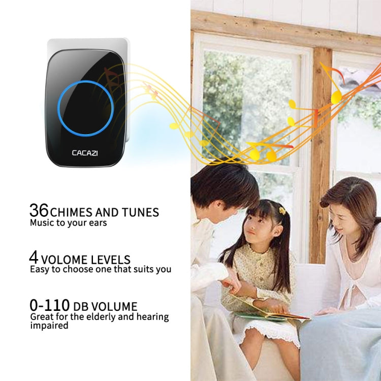 CACAZI H10 1 For 1 Wireless Smart Doorbell without Battery, US Plug, EU Plug, UK Plug