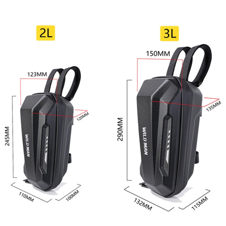 WILD MAN Electric Sooter Hard Shell EVA Front Bag Folding Bicycle Bag, 2L, 3L