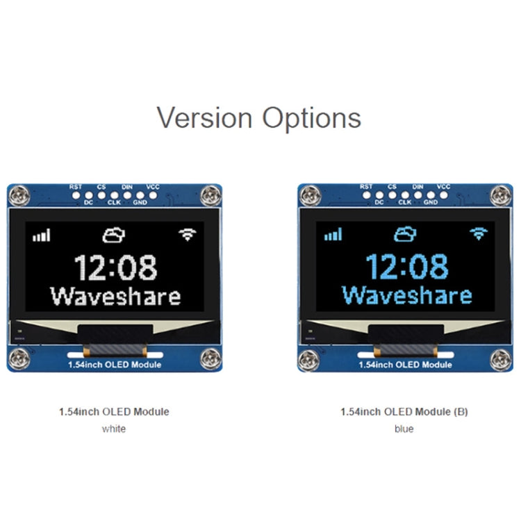 Waveshare 1.54 Inch OLED Display Module, 128×64 Resolution, SPI / I2C Communication