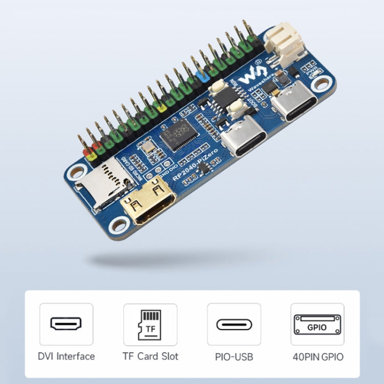Waveshare 25506 RP2040-PiZero Development Board, Based On Raspberry Pi RP2040, 264KB SRAM And 16MB, RP2040-PiZero with Pinheader