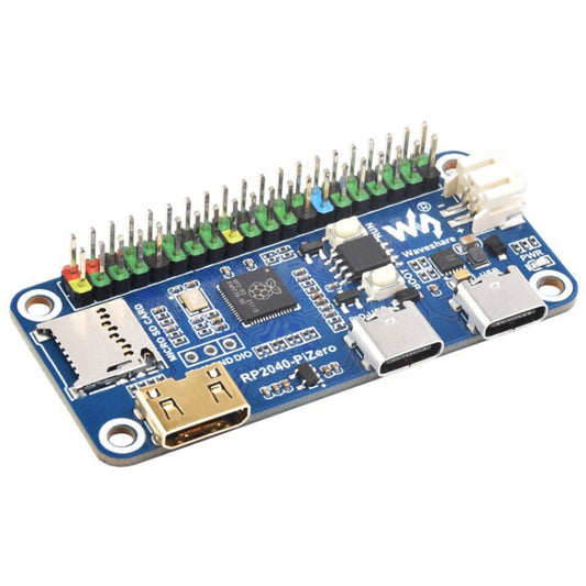 Waveshare 25506 RP2040-PiZero Development Board, Based On Raspberry Pi RP2040, 264KB SRAM And 16MB, RP2040-PiZero with Pinheader