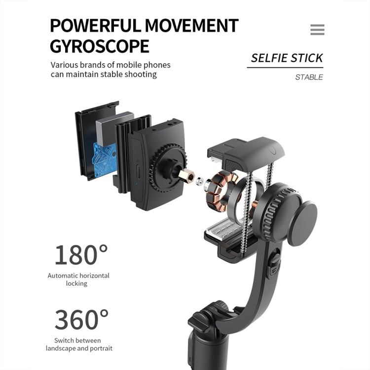 CYKE Q08 Anti-Shake Gimbal Bluetooth Selfie Stick Handheld Phone Live Tripod, No light Version