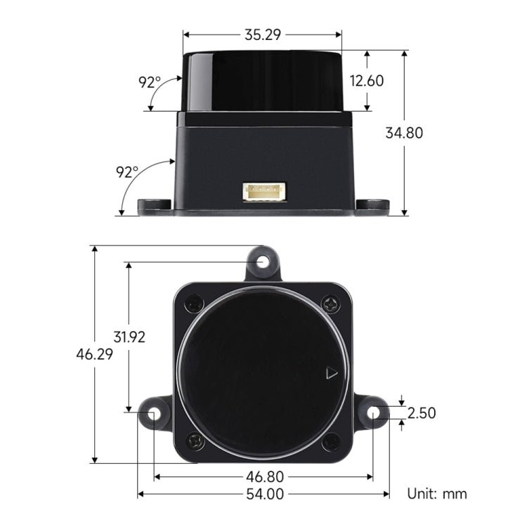Waveshare 24782 DTOF Laser Lidar Sensor STL27L, 360 Degree Omni-Directional Lidar, UART Bus, 24782