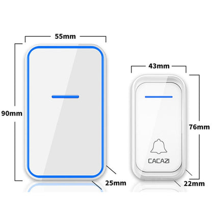 CACAZI Home Smart Digital Wireless Doorbell Remote Electronic Doorbell Elderly Pager, US Plug, EU Plug, UK Plug