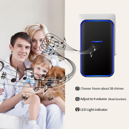 CACAZI Home Smart Digital Wireless Doorbell Remote Electronic Doorbell Elderly Pager, US Plug, EU Plug, UK Plug