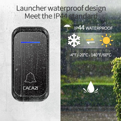 CACAZI Home Smart Digital Wireless Doorbell Remote Electronic Doorbell Elderly Pager, US Plug, EU Plug, UK Plug