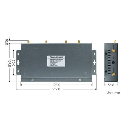 Waveshare RM520N-GL Wireless CPE Industrial 5G Router, Snapdragon X62 Onboard, US Plug, EU Plug, UK Plug