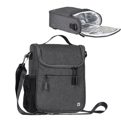 Rhinowalk RK18995 Large-capacity Aluminum Film Insulation Bicycle Head Bag with Rain Cover, Gray, Black