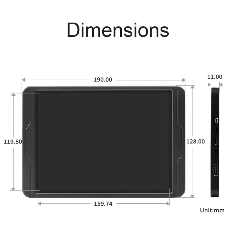 Waveshare 8 Inch 2K IPS 1536×2048 Optical Bonding Toughened Glass Panel Touch Display, US Plug, EU Plug, UK Plug
