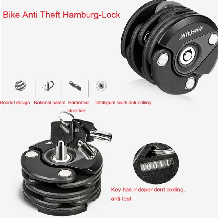 SAHOO Bicycle Anti-Theft Lock Mountain Bike Fixed Folding Lock Chain Lock Creative Hamburger Lock, SAHOO