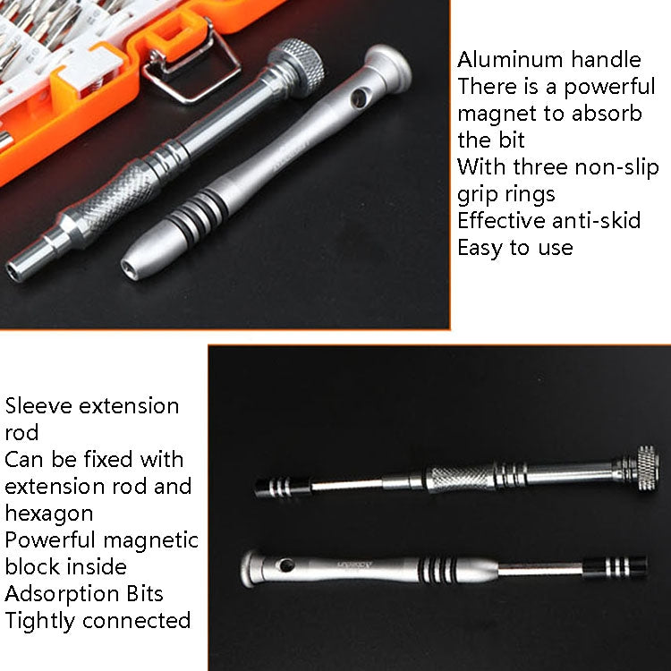 Obadun 9800 58 in 1 Screwdriver Set Manual CRV Batch Mobile Phone Disassembly Glasses Repair Tool, Obadun 9800(Orange)