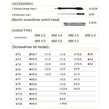 Obadun 9800 58 in 1 Screwdriver Set Manual CRV Batch Mobile Phone Disassembly Glasses Repair Tool, Obadun 9800(Orange)