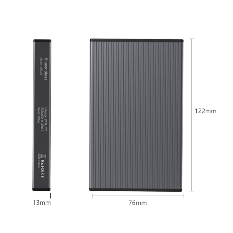 Blueendless 2.5 inch Mobile Hard Disk Box SATA Serial Port USB3.0 Free Tool SSD, Style:, MR23F -A Port, MR23F-C Port, MR23G -A Port