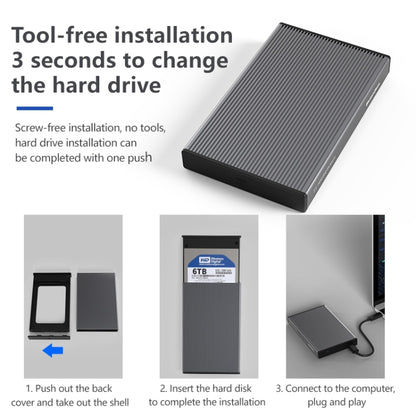 Blueendless 2.5 inch Mobile Hard Disk Box SATA Serial Port USB3.0 Free Tool SSD, Style:, MR23F -A Port, MR23F-C Port, MR23G -A Port
