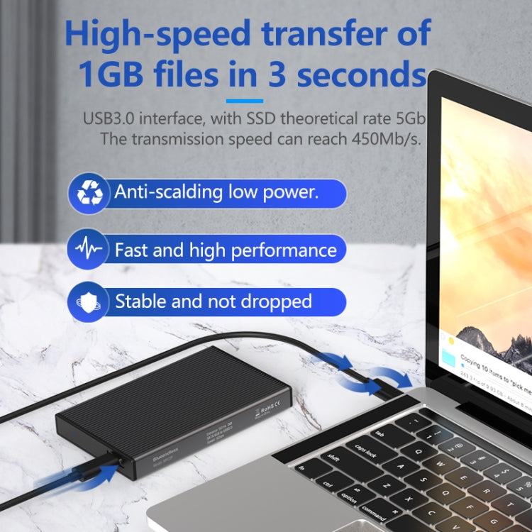 Blueendless 2.5 inch Mobile Hard Disk Box SATA Serial Port USB3.0 Free Tool SSD, Style:, MR23F -A Port, MR23F-C Port, MR23G -A Port