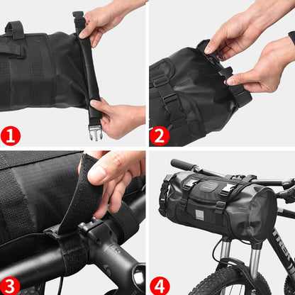 SAHOO 11L Enlarged Bicycle Front Bag Mountain Bike Clip Mesh Waterproof And Wear-Resistant Handlebar Bag, SAHOO 11L Handlebar Bag